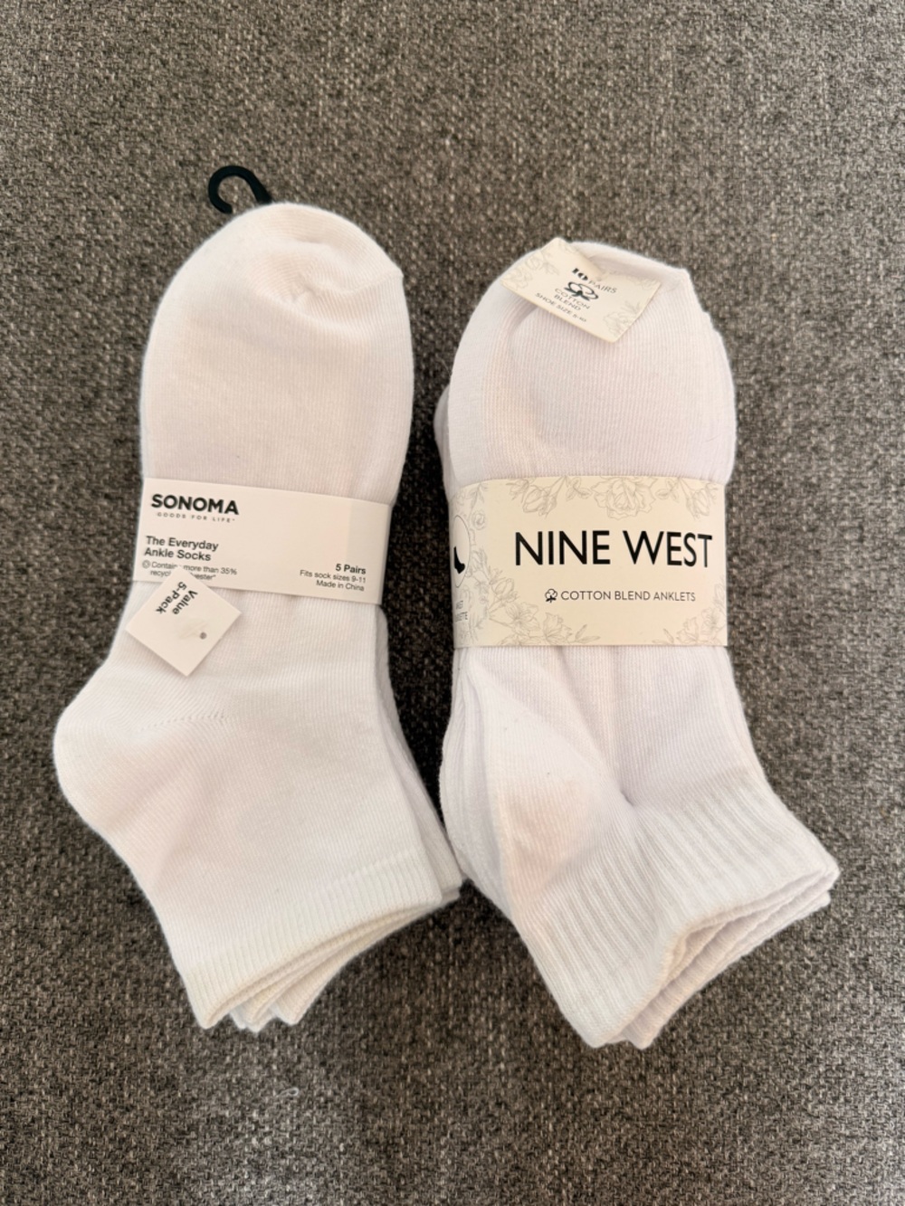 Nine West & Sonoma White Ankle Socks - 15-Pairs